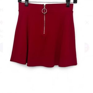 Forever 21 Red Skater Skirt with Zipper